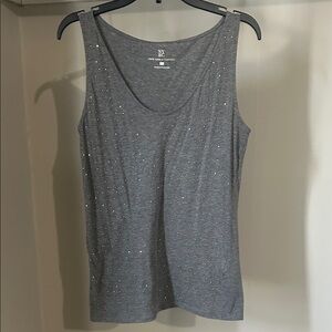 New York & Company Charcoal Gray Embellished Sleeveless Tank